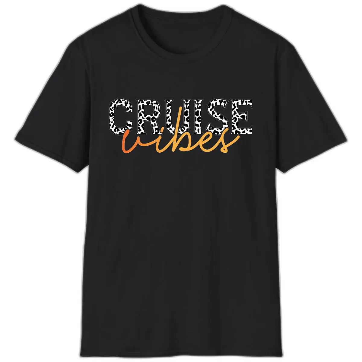 Cruise Vibes Leopard Print T-Shirt in Black