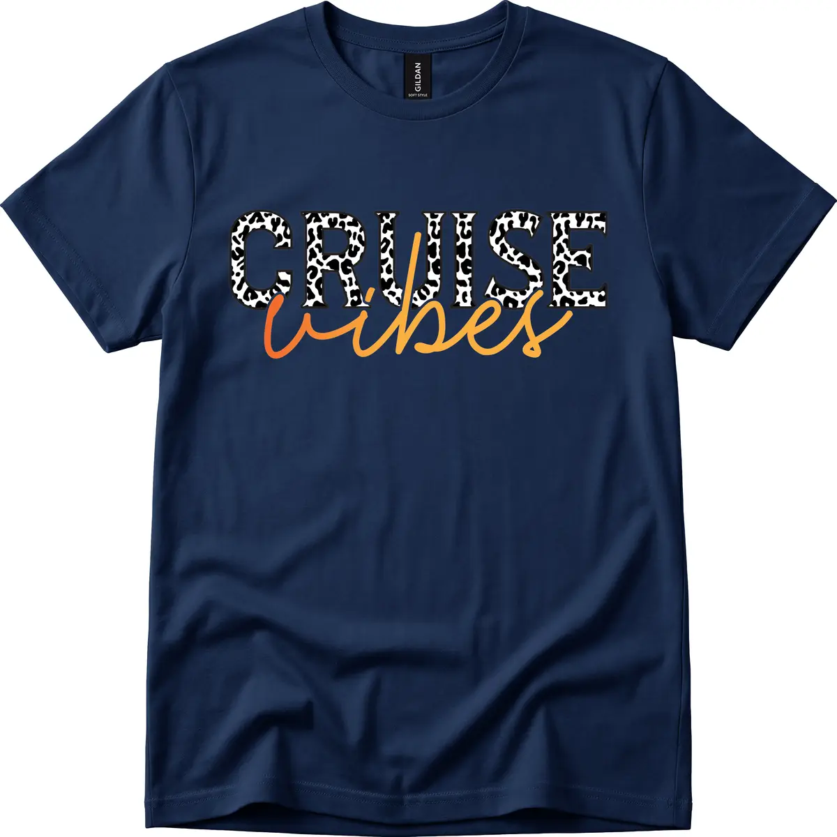 Cruise Vibes Leopard Print T-Shirt in Navy