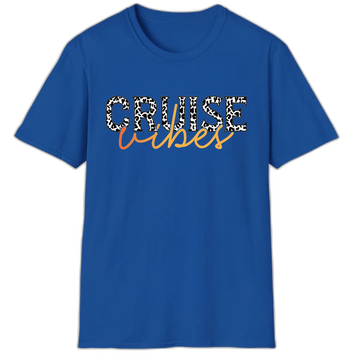 Cruise Vibes Leopard Print T-Shirt in Royal