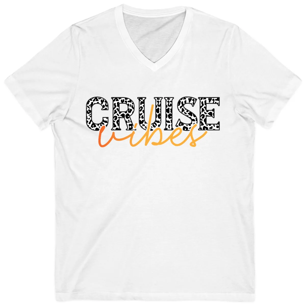 Cruise Vibes Leopard Print V-Neck in White
