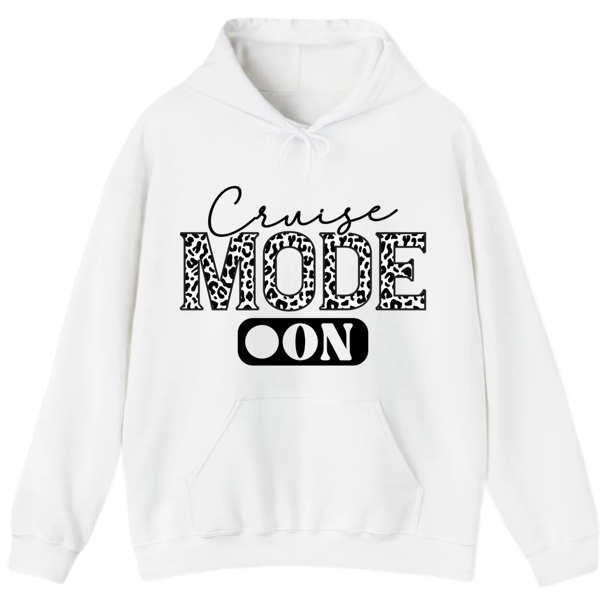 Cruise Mood Leopard Print Hoodie in White