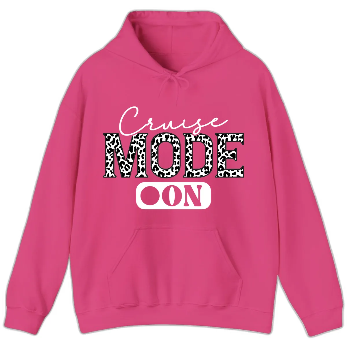 Cruise Mood Leopard Print Hoodie in Heliconia