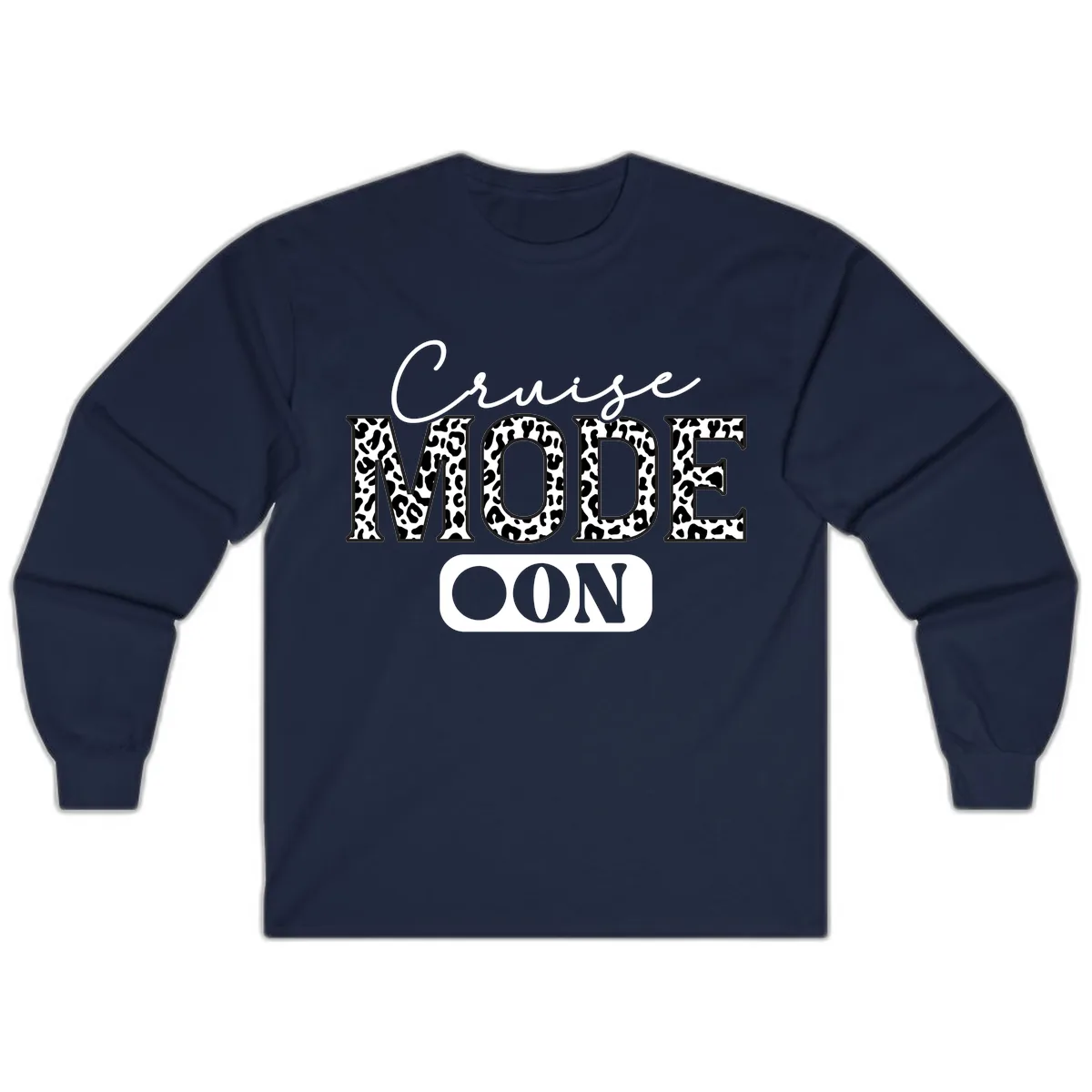 Cruise Mood Leopard Print Long Sleeve in Navy