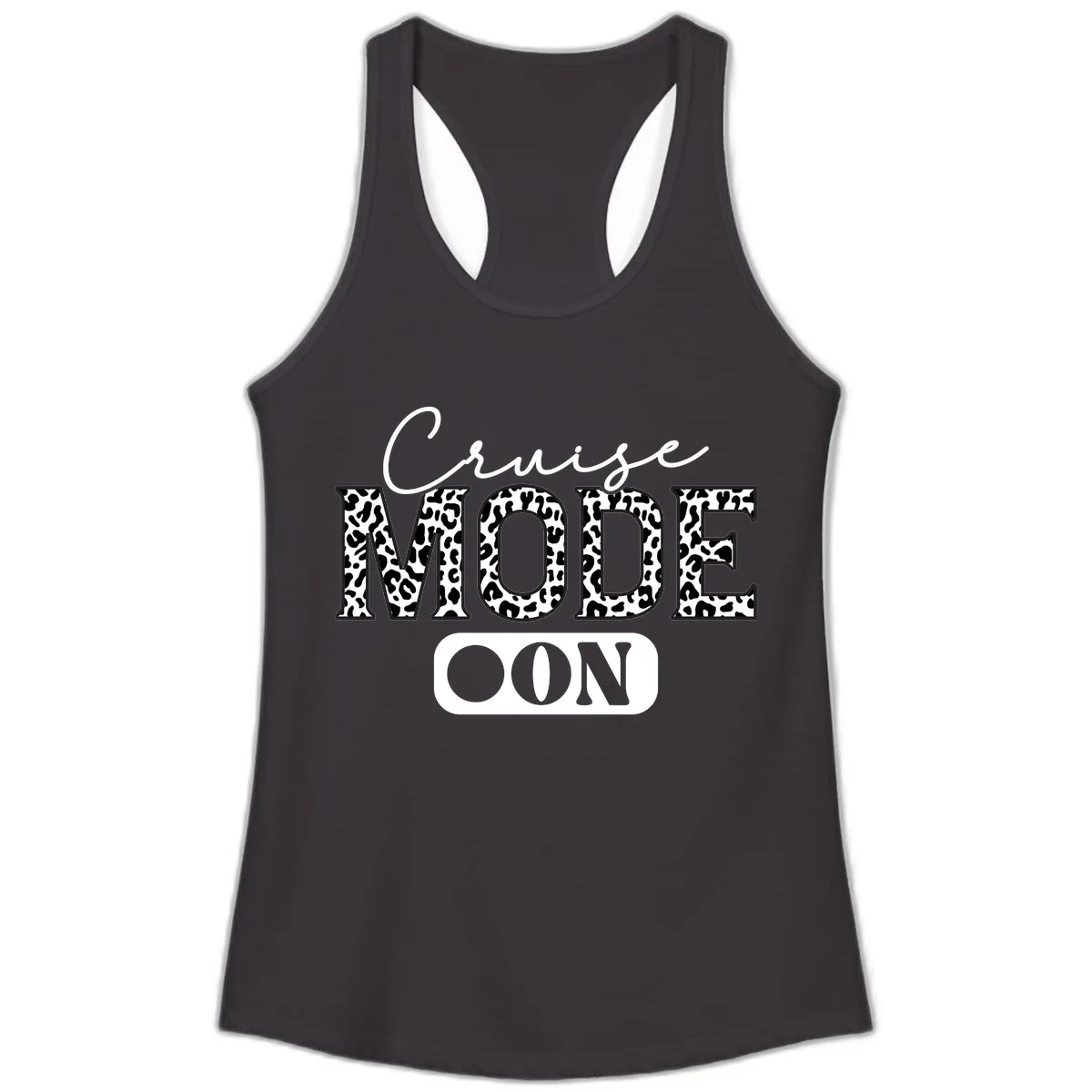 Cruise Mood Leopard Print Ladies Tank in Black
