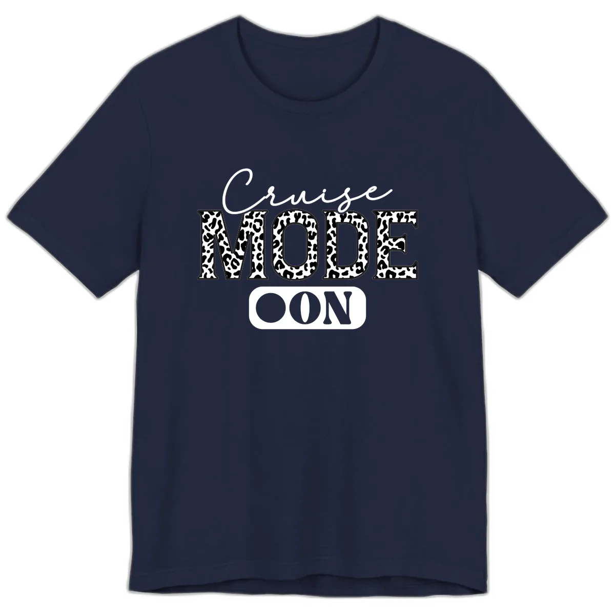 Cruise Mood Leopard Print Premium T-Shirt in Navy