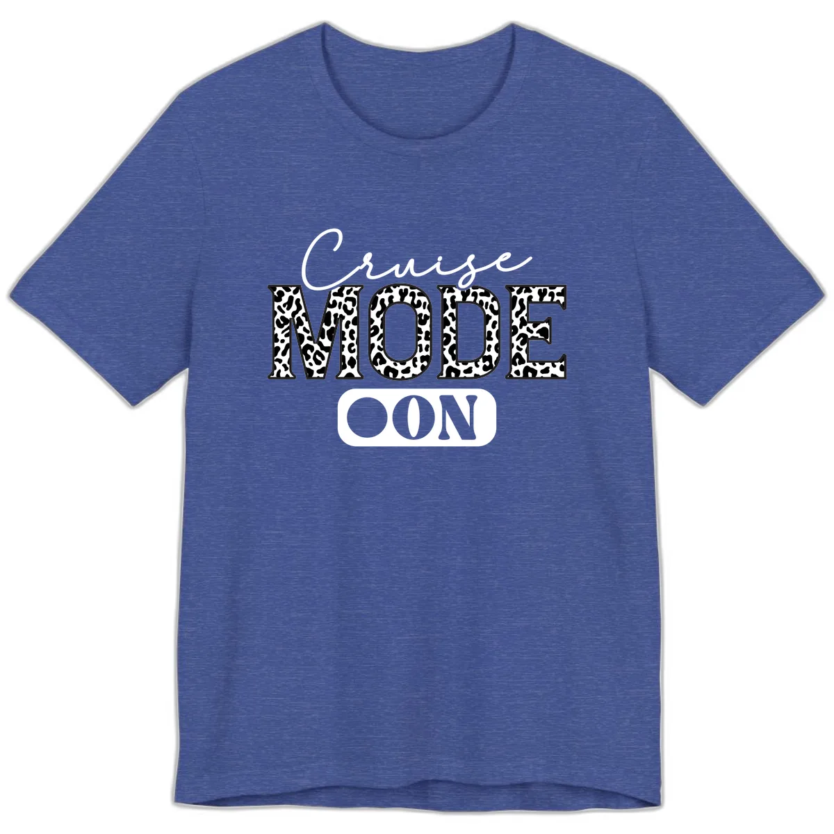 Cruise Mood Leopard Print Premium T-Shirt in Heather True Royal