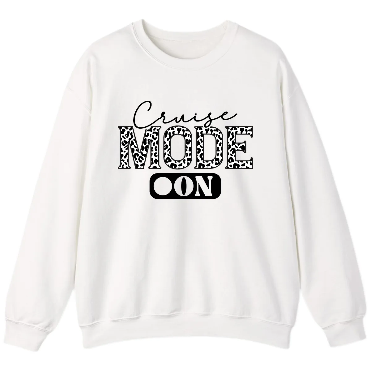 Cruise Mood Leopard Print Sweatshirt in White