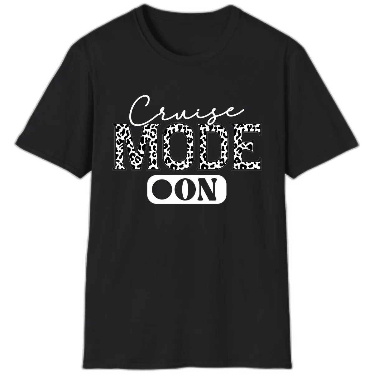 Cruise Mood Leopard Print T-Shirt in Black