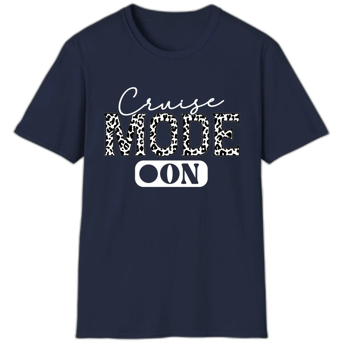 Cruise Mood Leopard Print T-Shirt in Navy