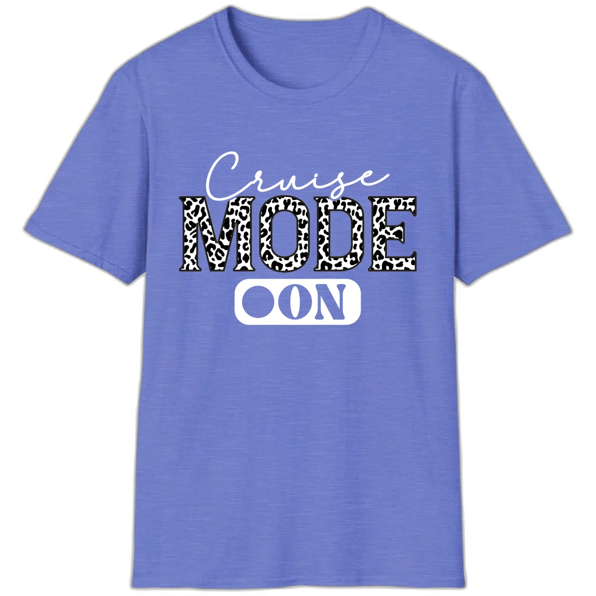Cruise Mood Leopard Print T-Shirt in Heather Royal