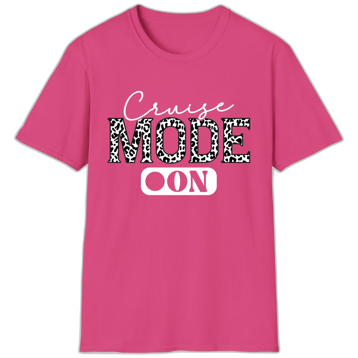 Cruise Mood Leopard Print T-Shirt in Heliconia