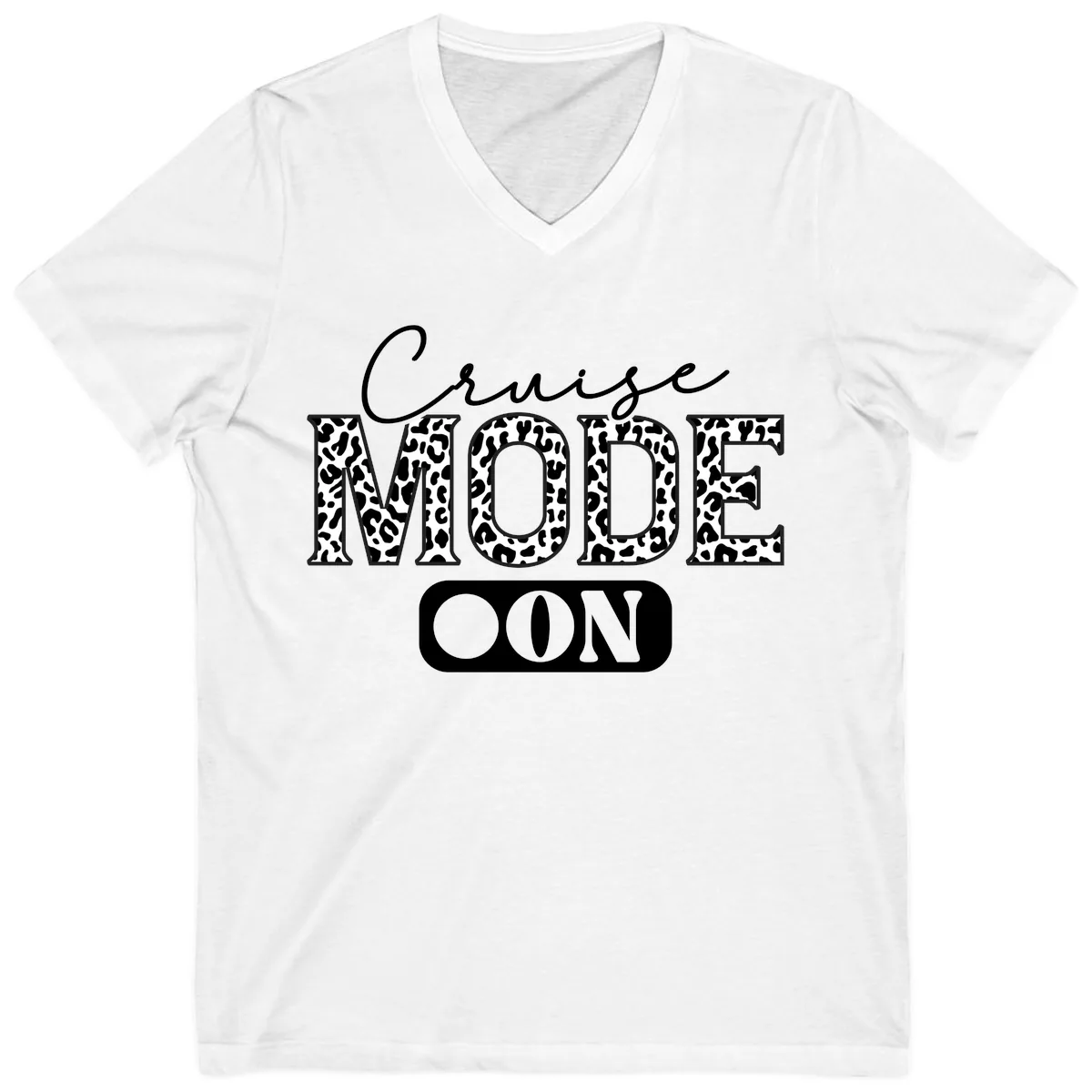 Cruise Mood Leopard Print V-Neck in White