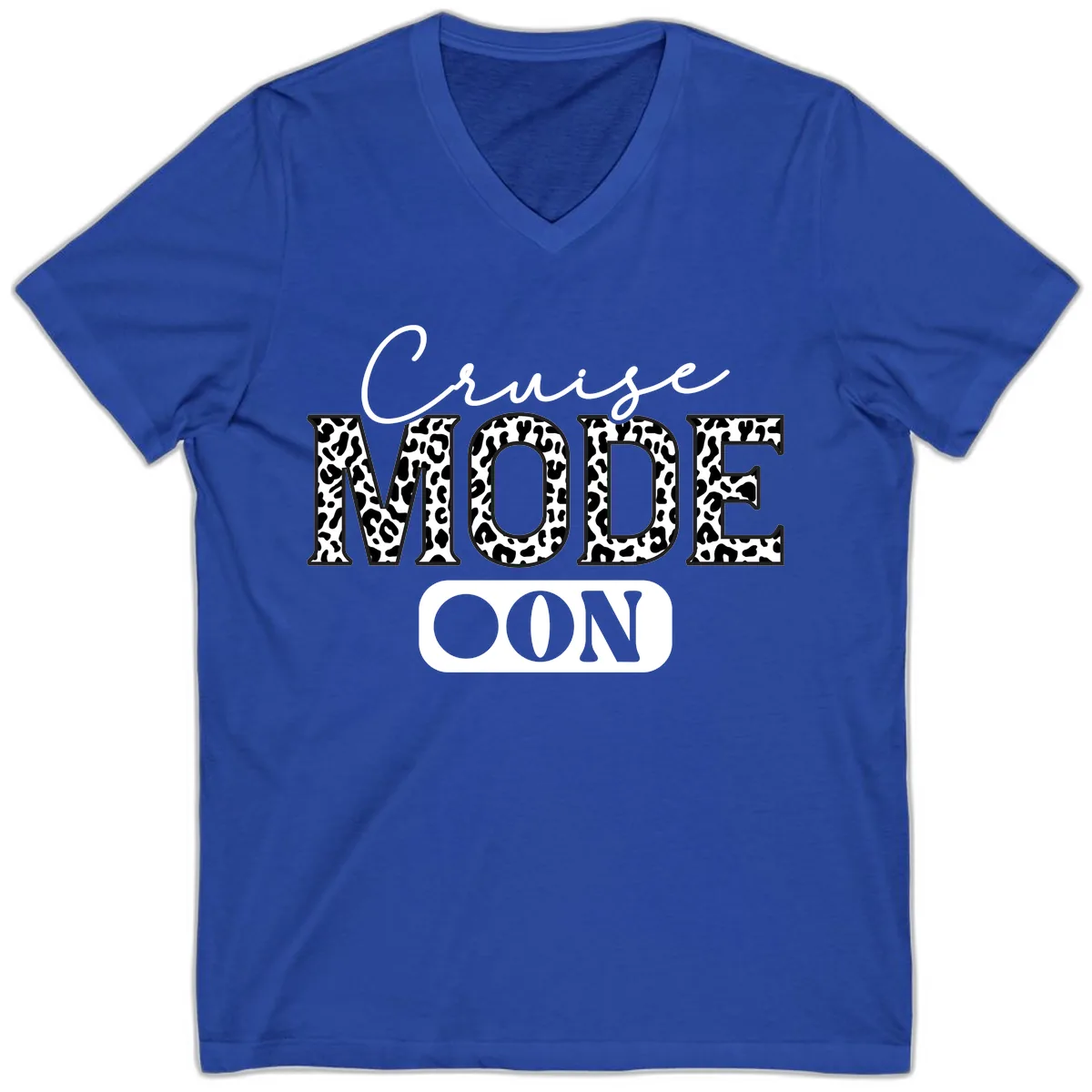 Cruise Mood Leopard Print V-Neck in True Royal