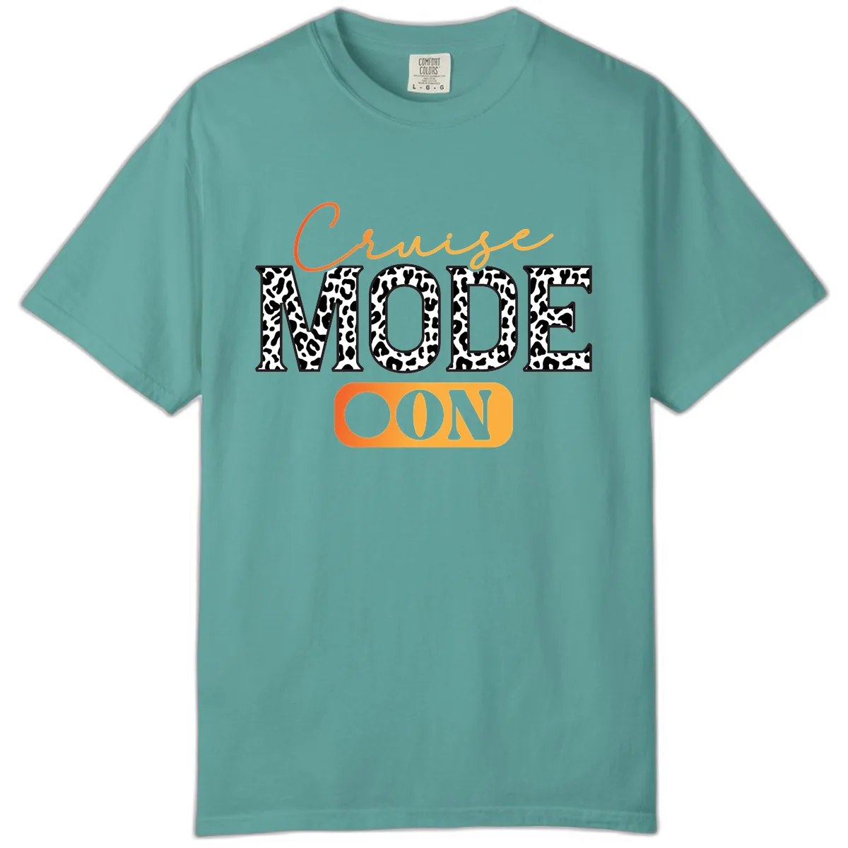 Cruise Mode Leopard Print Comfort Color in Seafoam