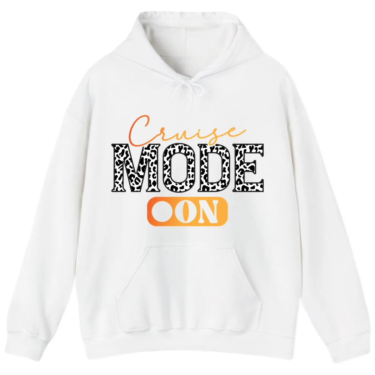 Cruise Mode Leopard Print Hoodie in White