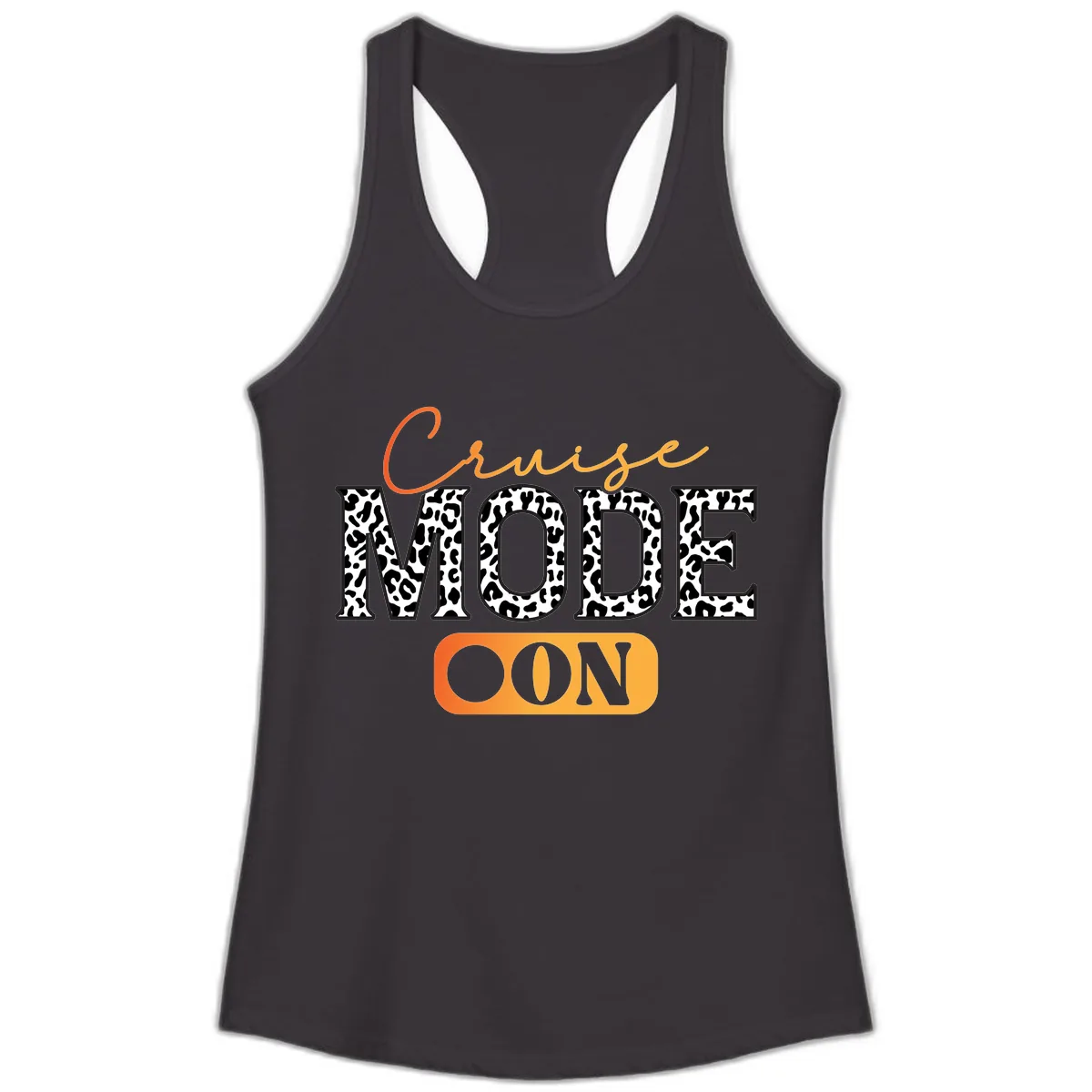 Cruise Mode Leopard Print Ladies Tank in Black