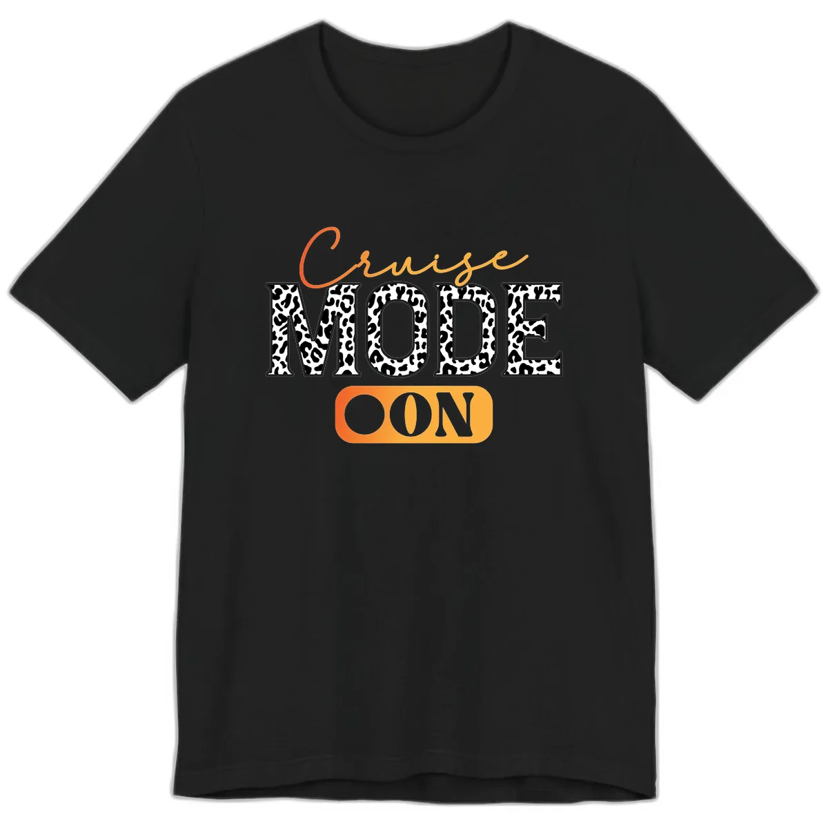 Cruise Mode Leopard Print Premium T-Shirt in Black