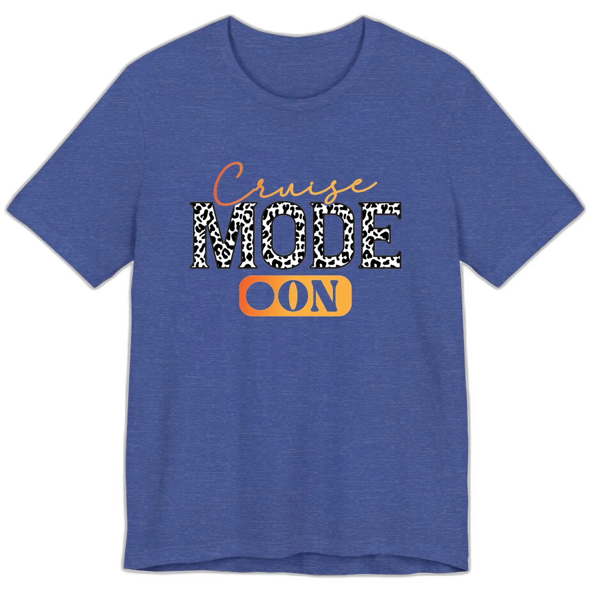 Cruise Mode Leopard Print Premium T-Shirt in Heather True Royal