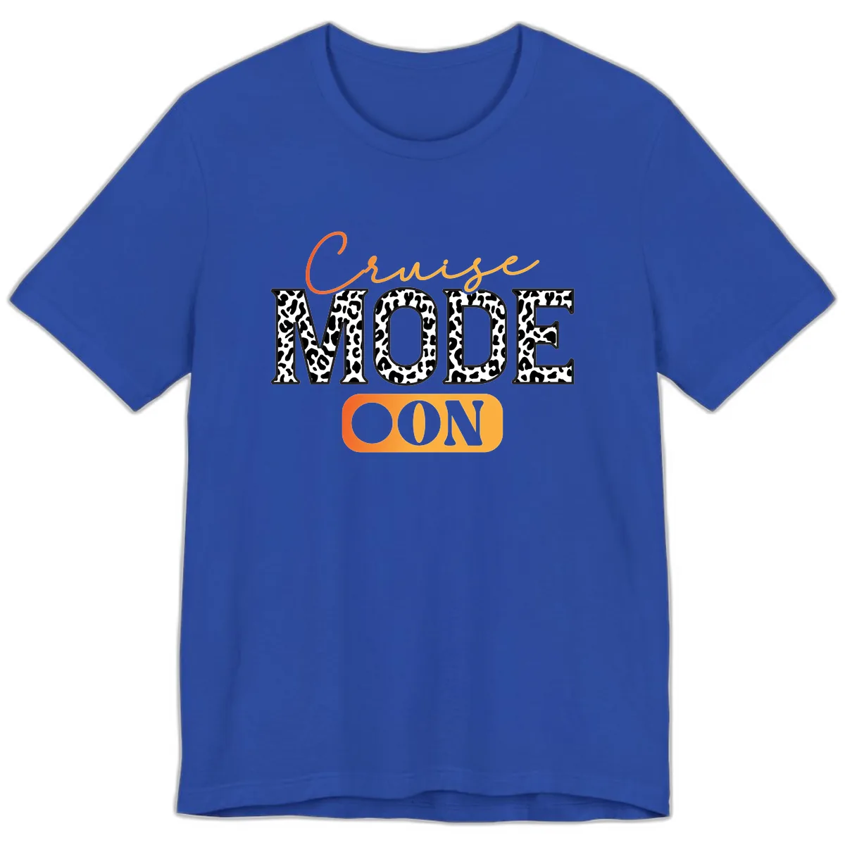 Cruise Mode Leopard Print Premium T-Shirt in True Royal