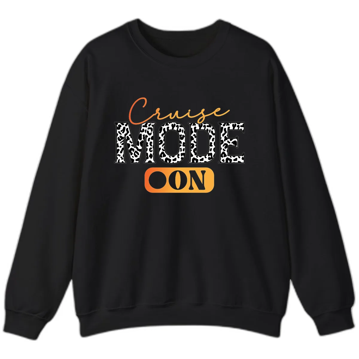 Cruise Mode Leopard Print Sweatshirt in Black