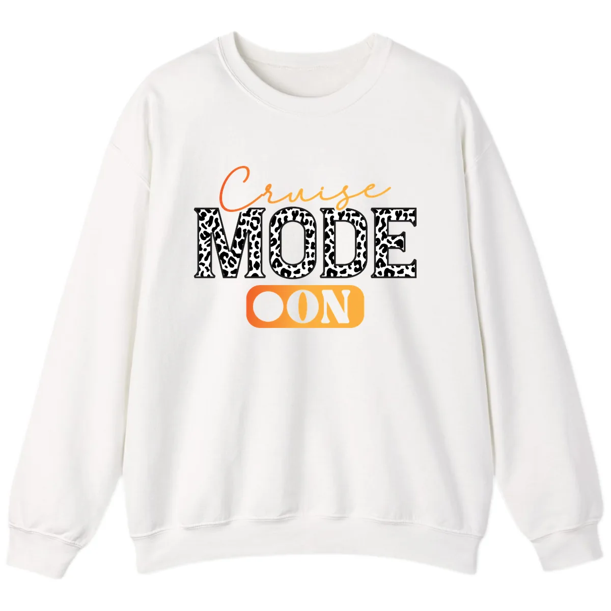 Cruise Mode Leopard Print Sweatshirt in White