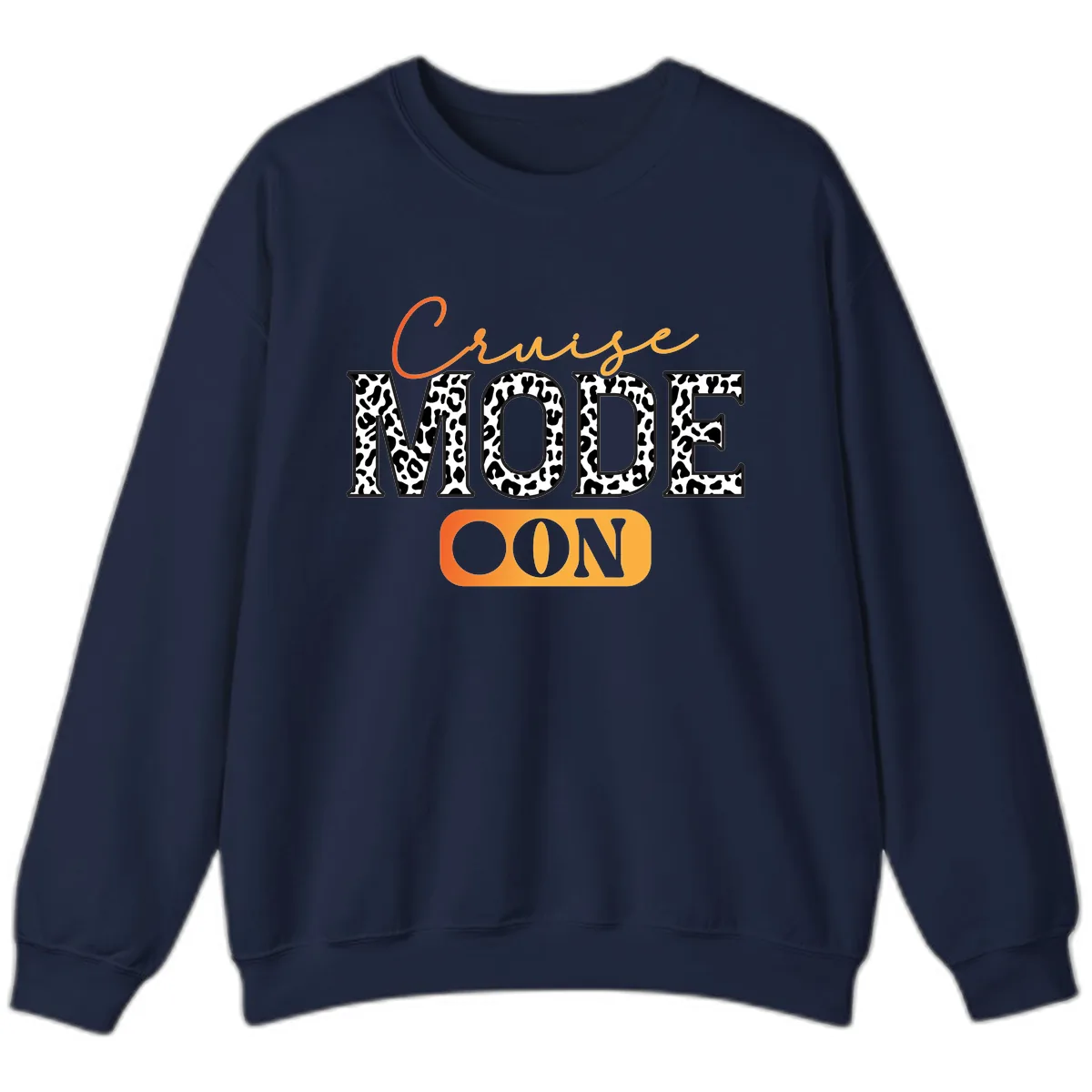 Cruise Mode Leopard Print Sweatshirt in Navy