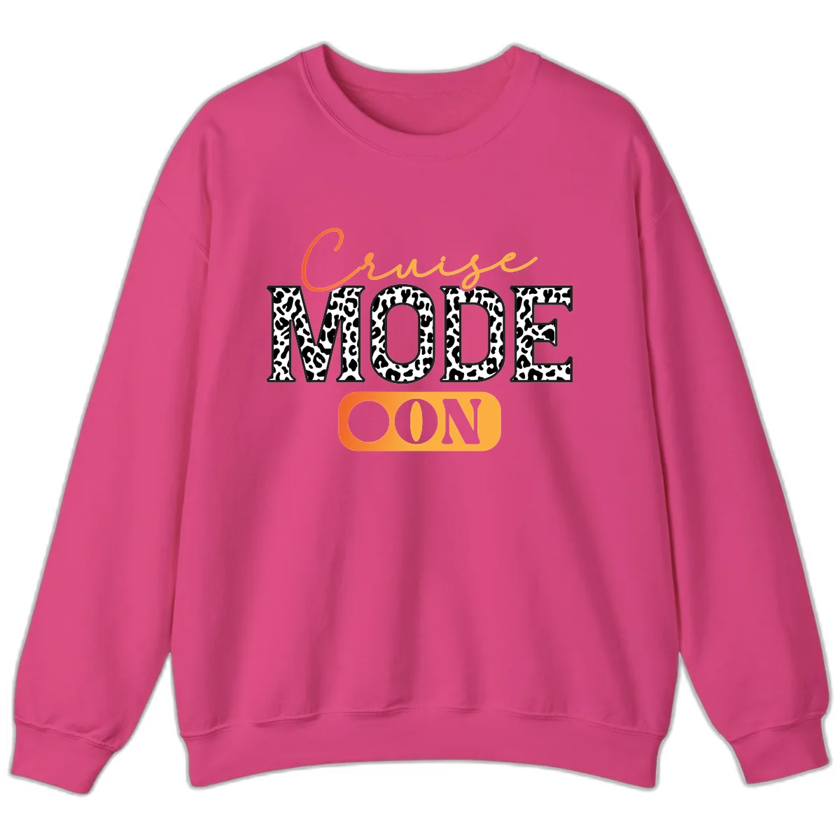 Cruise Mode Leopard Print Sweatshirt in Heliconia