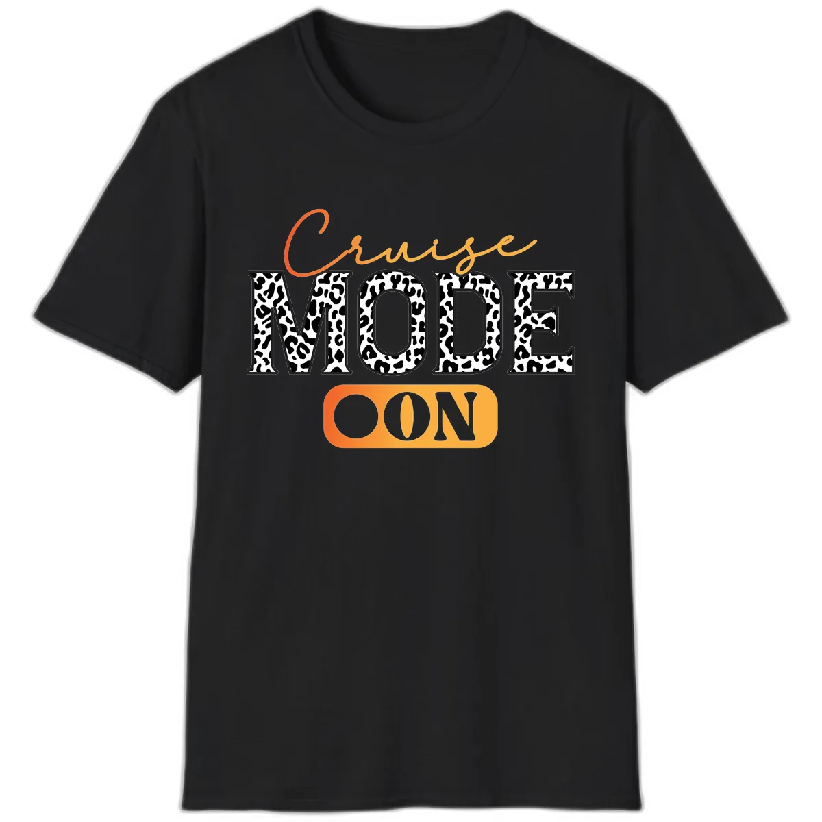 Cruise Mode Leopard Print T-Shirt in Black