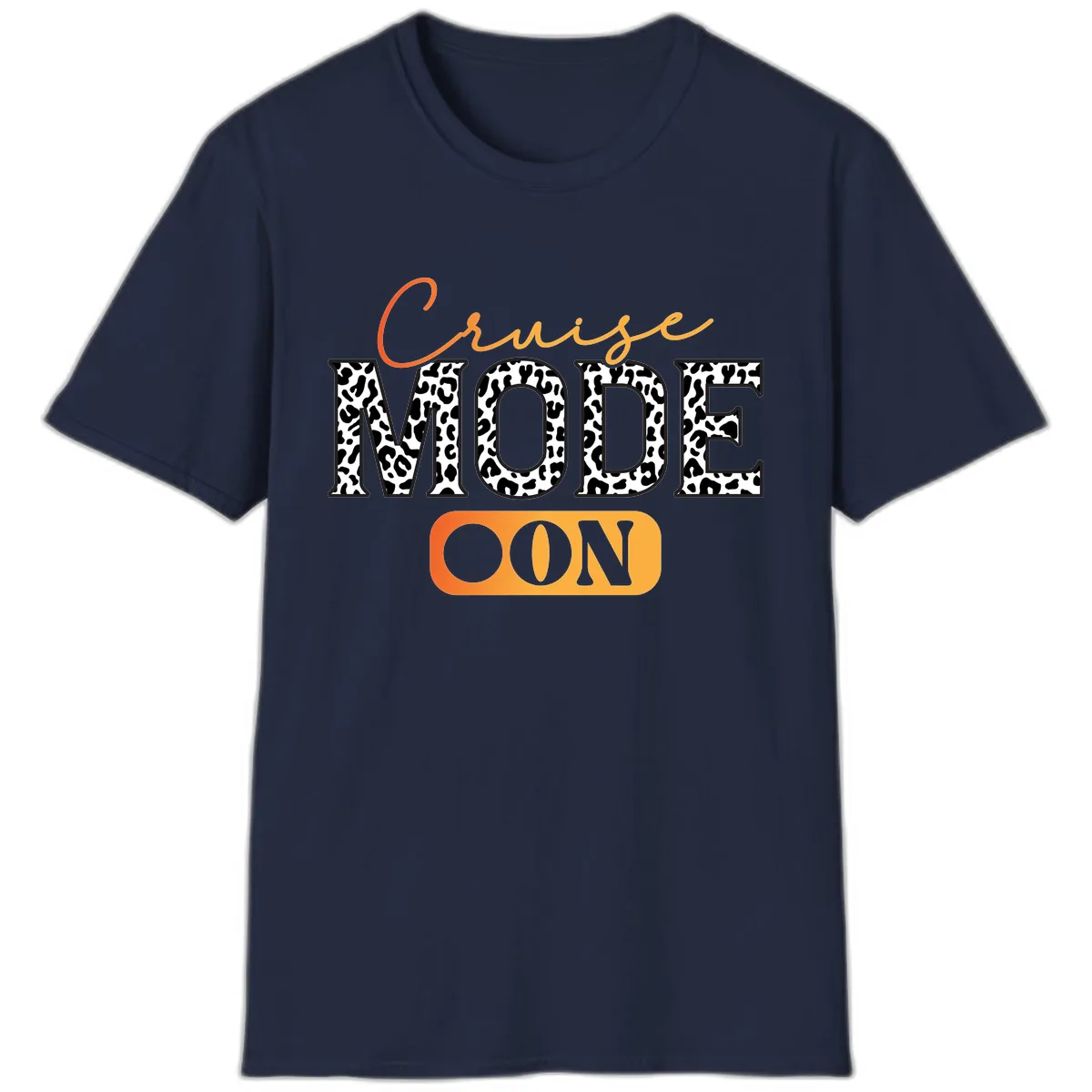 Cruise Mode Leopard Print T-Shirt in Navy