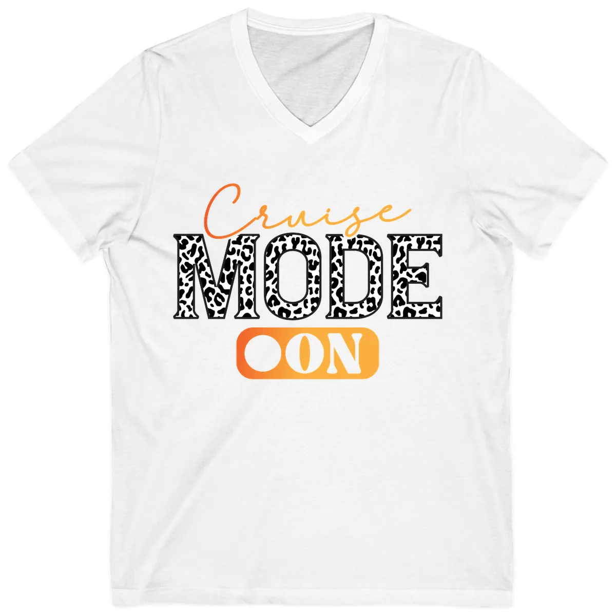 Cruise Mode Leopard Print V-Neck in White