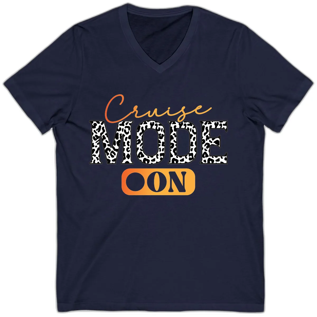 Cruise Mode Leopard Print V-Neck in Navy