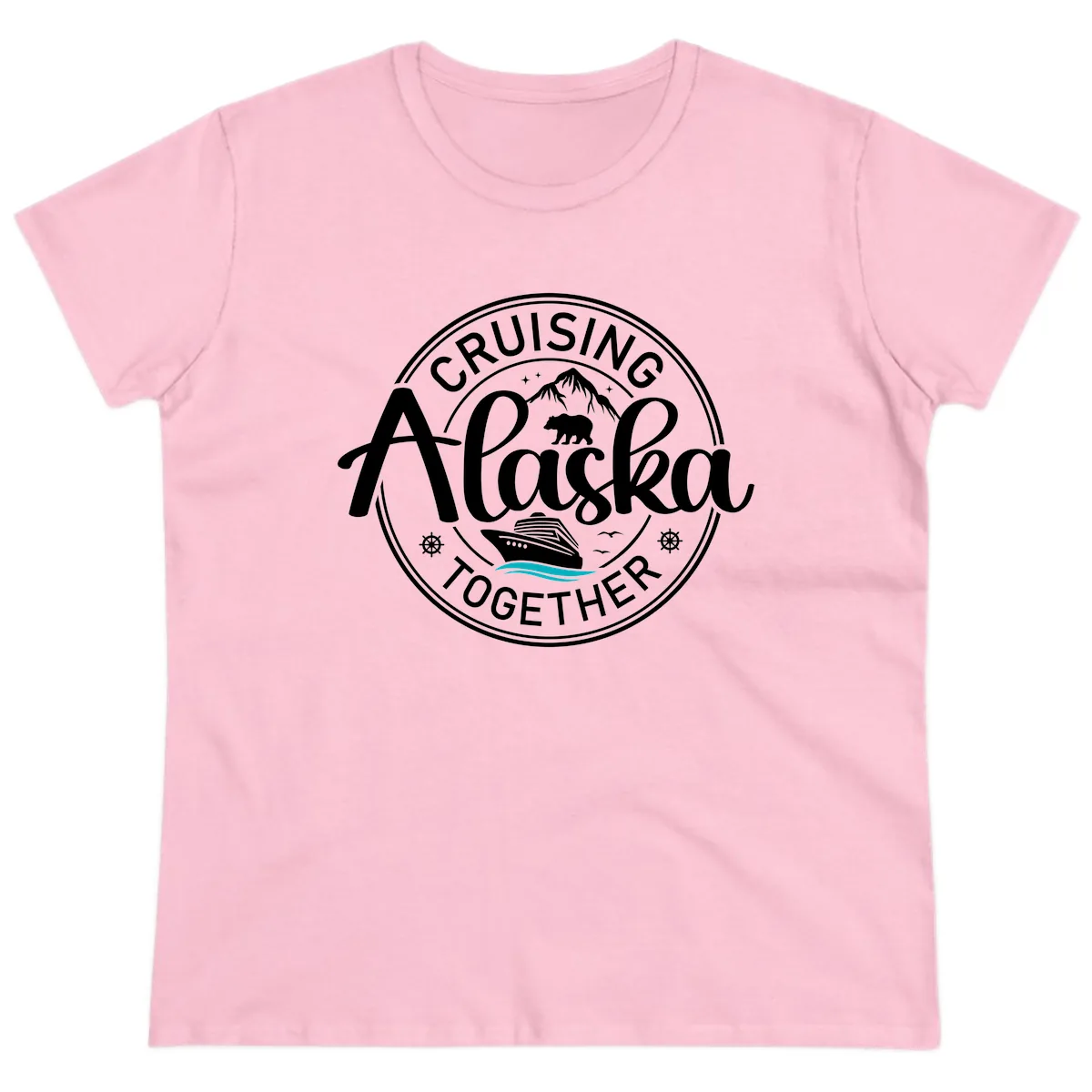 Cruising Alaska Together Ladies Tee in Light Pink