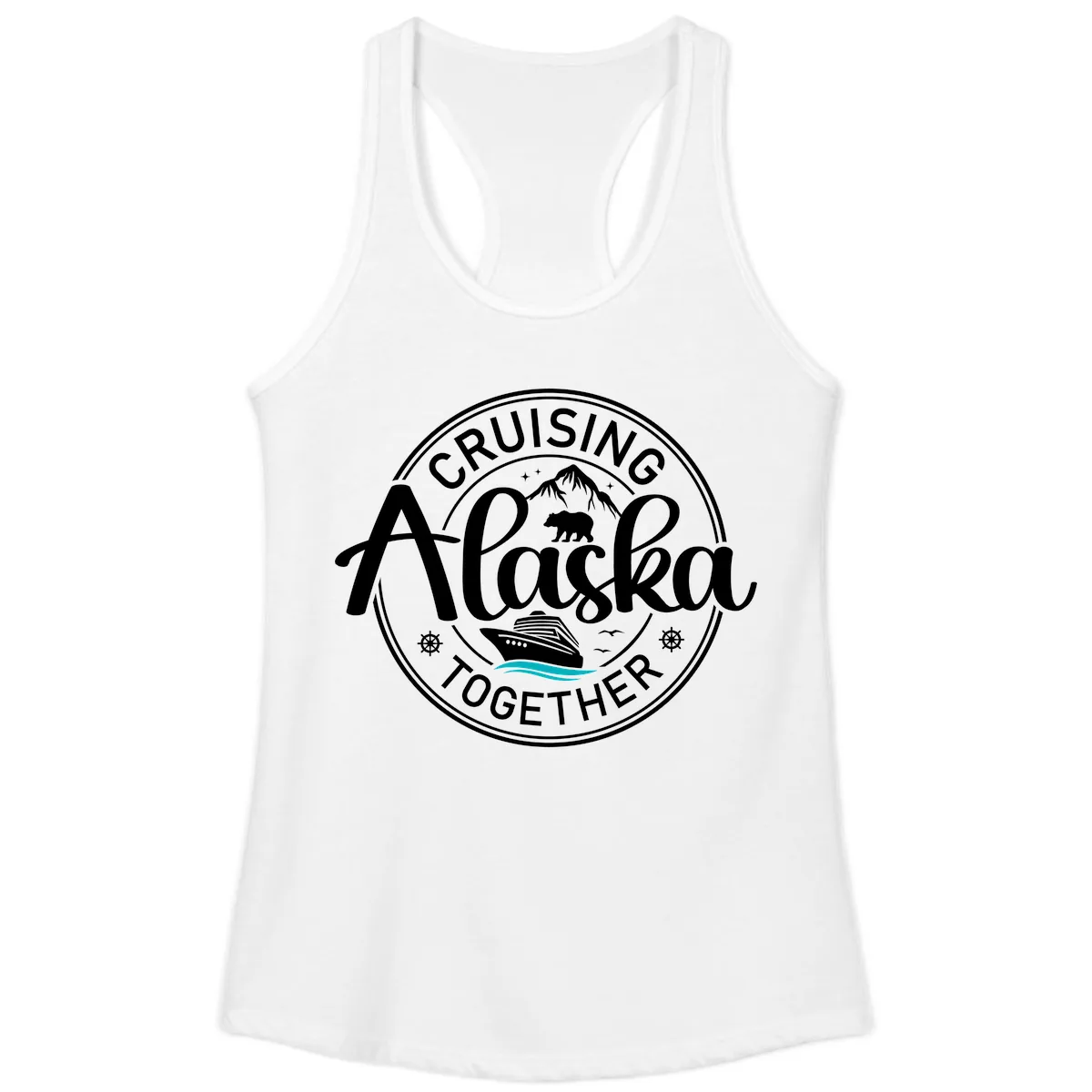 Cruising Alaska Together Ladies Tank in White