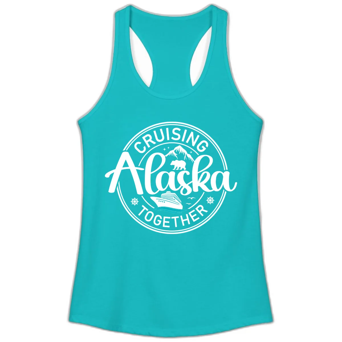 Cruising Alaska Together Ladies Tank in Tahiti Blue