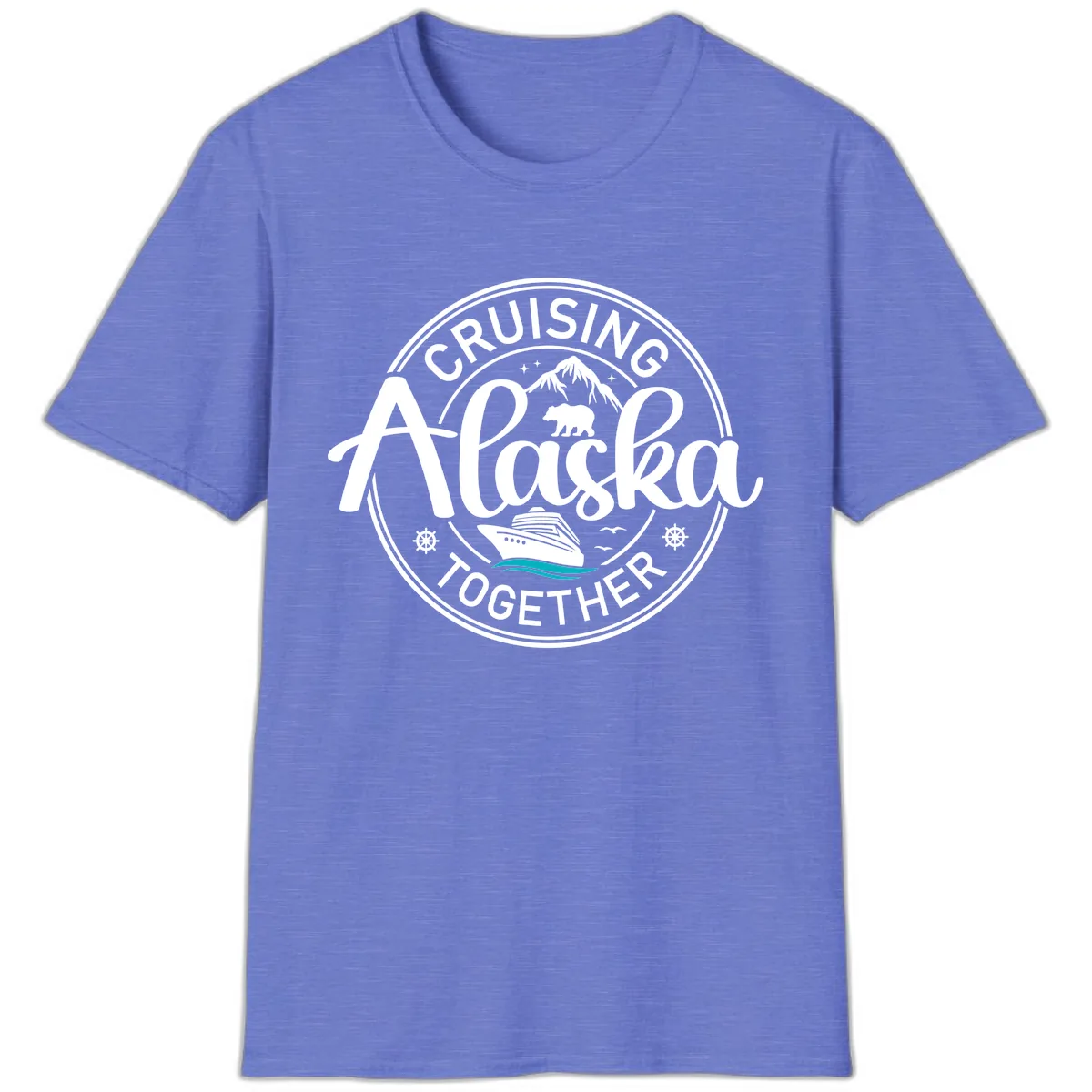 Cruising Alaska Together T-Shirt in Heather Royal