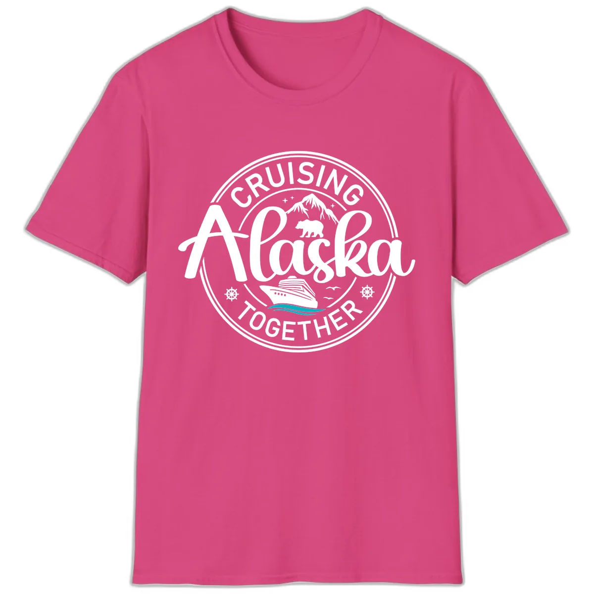 Cruising Alaska Together T-Shirt in Heliconia