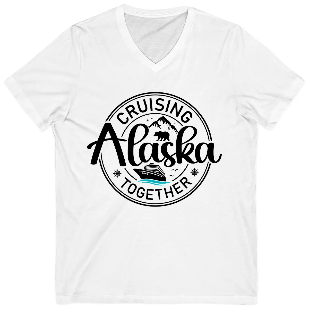 Cruising Alaska Together V-Neck in White