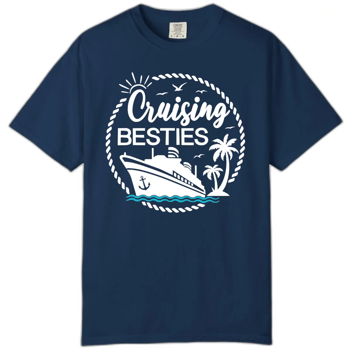 Cruising Besties Comfort Color in Navy