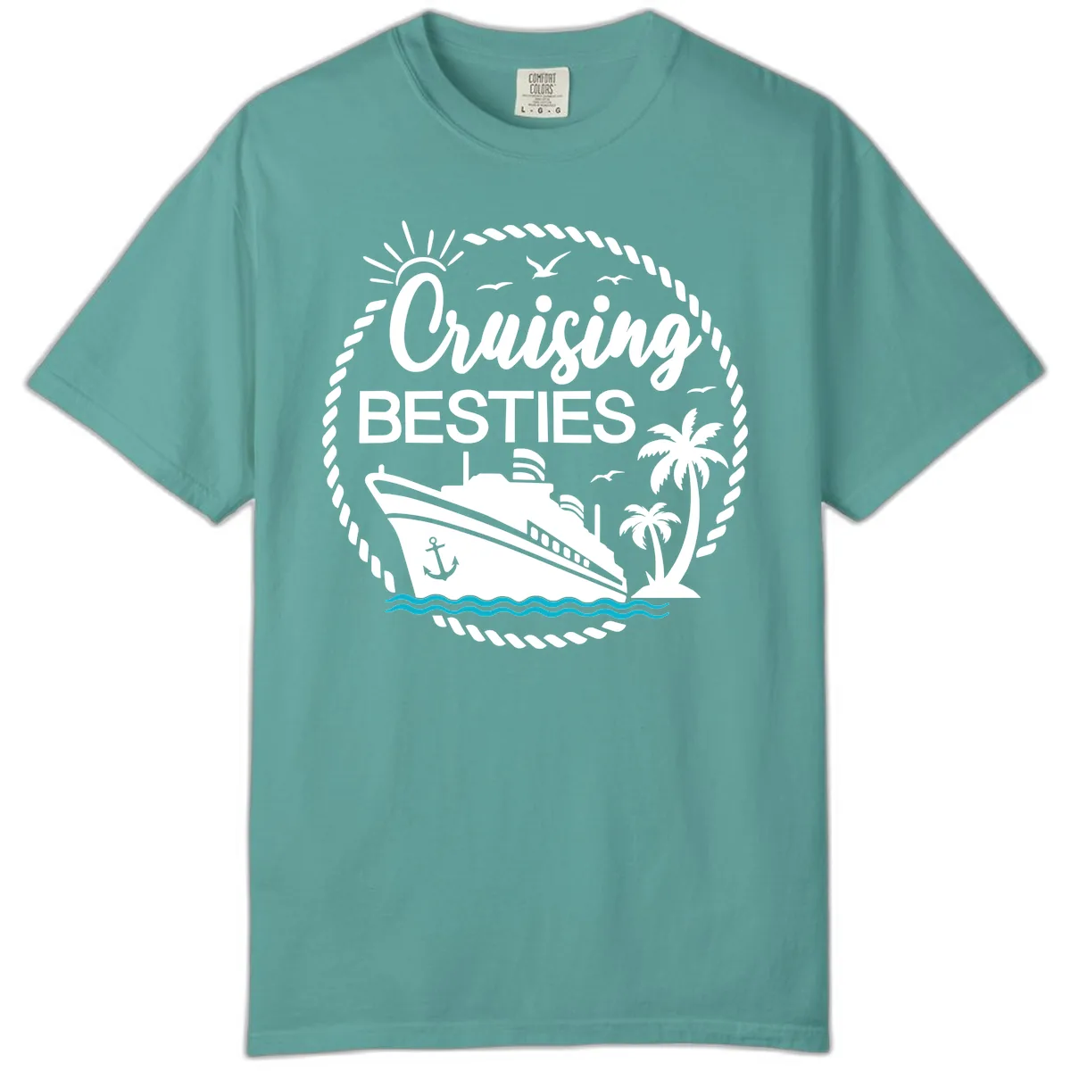 Cruising Besties Comfort Color in Seafoam