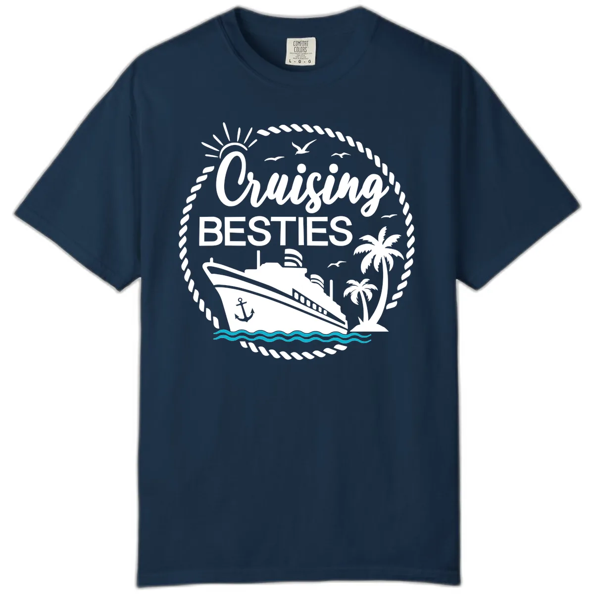 Cruising Besties Comfort Color in True Navy
