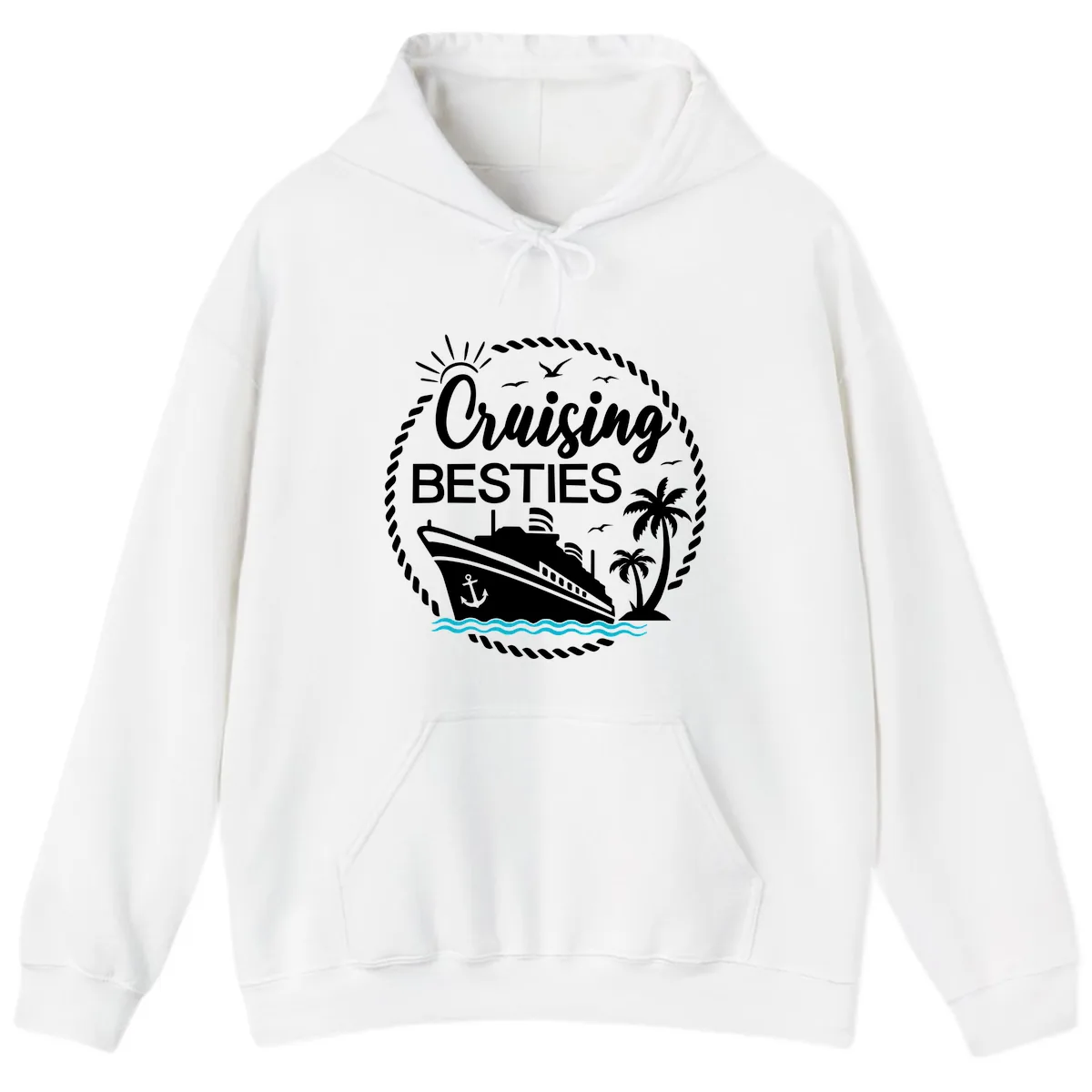 Cruising Besties Hoodie in White