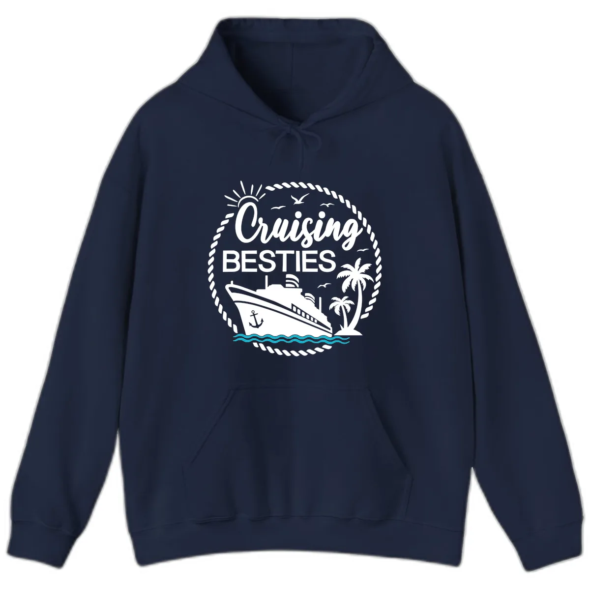 Cruising Besties Hoodie in Navy