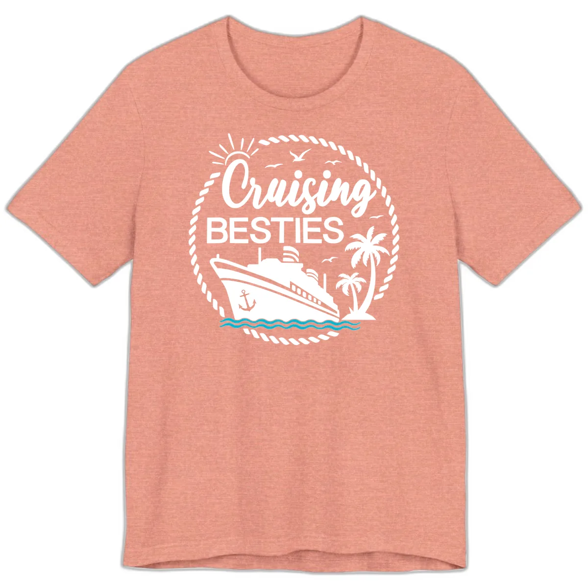 Cruising Besties Premium T-Shirt in Heather Sunset