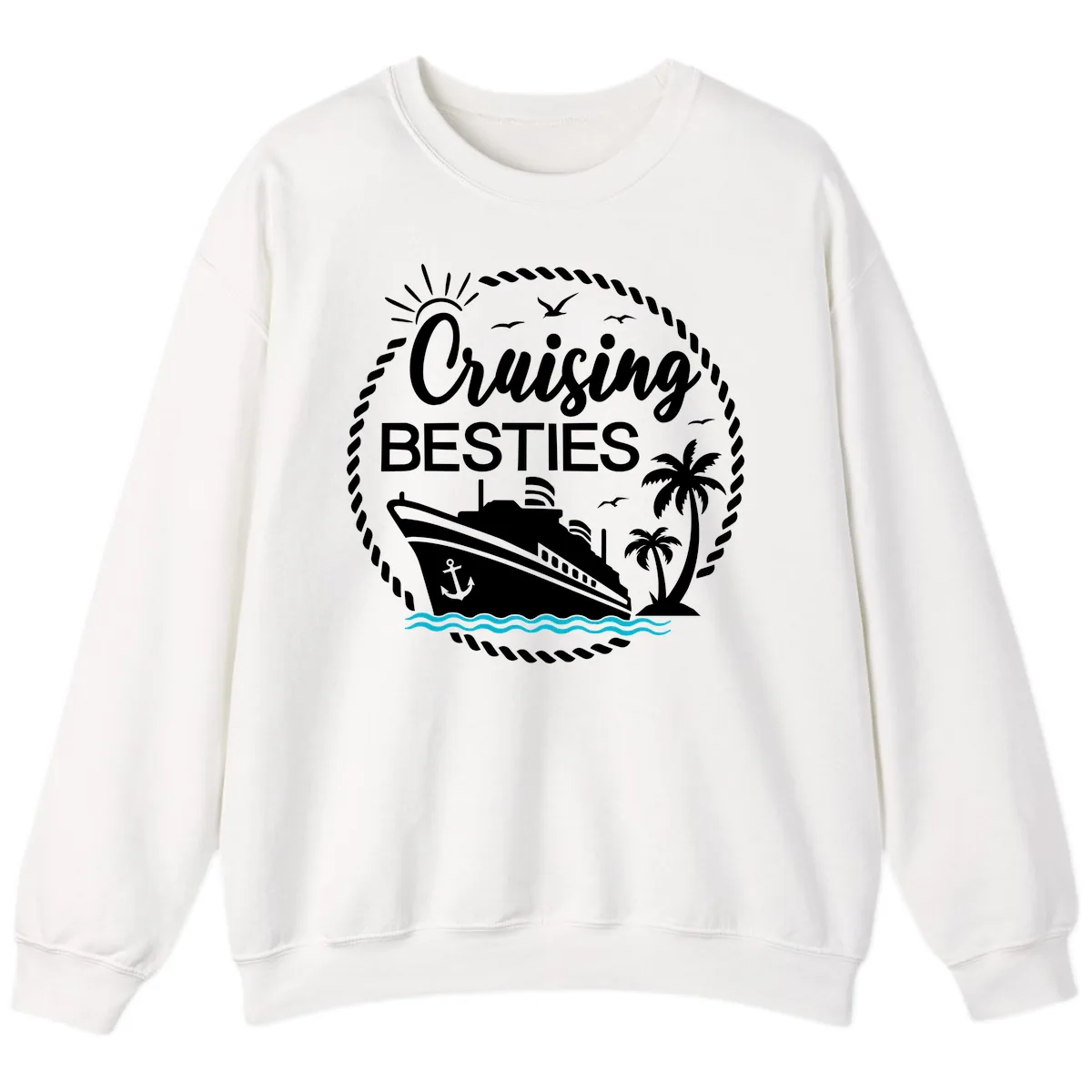 Cruising Besties Sweatshirt in White