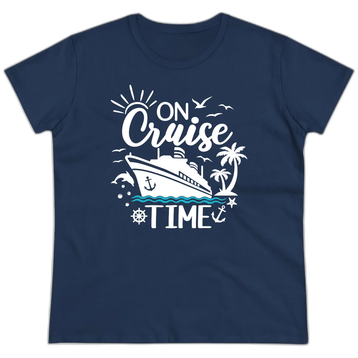 On Cruise Time Ladies Tee in Navy