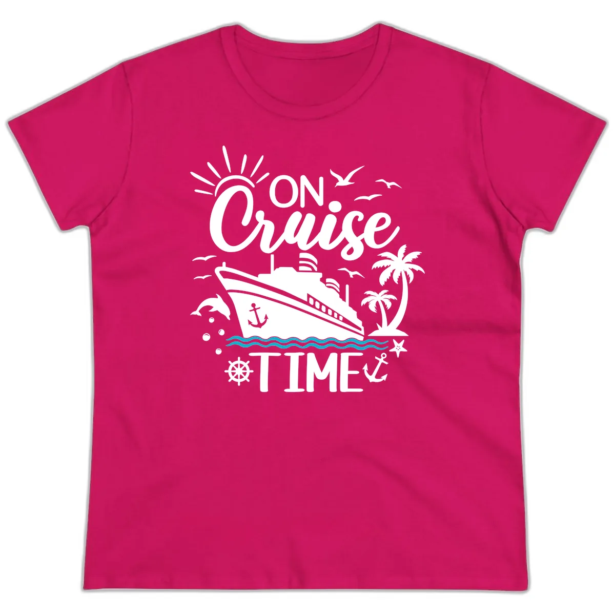 On Cruise Time Ladies Tee in Heliconia