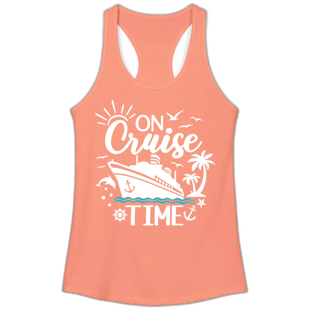 On Cruise Time Ladies Tank in Solid Light Orange