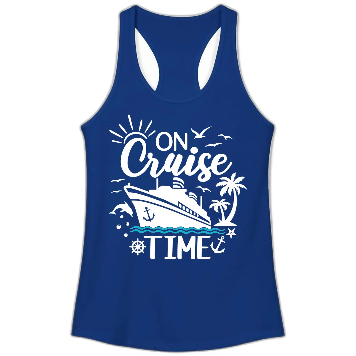 On Cruise Time Ladies Tank in Solid Royal