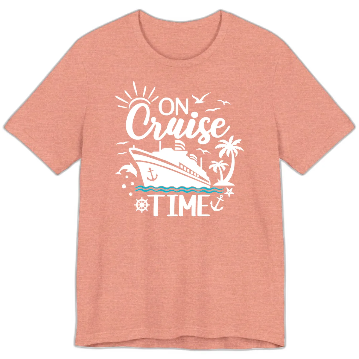 On Cruise Time Premium T-Shirt in Heather Sunset