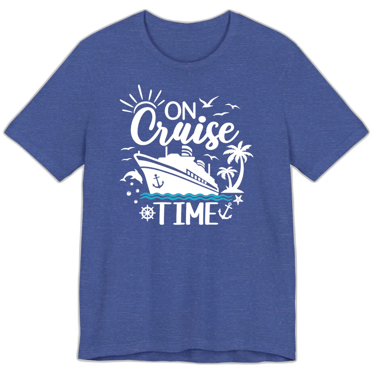 On Cruise Time Premium T-Shirt in Heather True Royal